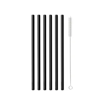 Náhradní díl pro kávovar Vialli Design - set skleněných brček - 6ks - černé