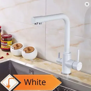 Ochranný vodní filtr Trojcestná dřezová vodovodní baterie Stena bílá