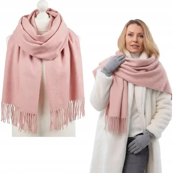Šála DÁMSKÁ ŠÁLA s vlnou PREMIUM - elegantní teplá růžová DÁREK pro ni----