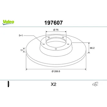 Brzdový kotouč Brzdový kotouč VALEO 197607