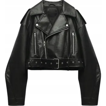 Moto oblečení Bunda D-look černá ramoneska L eko kůže