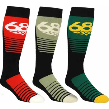 Pánské ponožky 686 ponožky - Mens Moto Socks - 3 Pack Assorted (AST) velikost: S/M