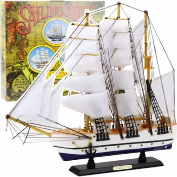 autíčko LeanToys Sběratelský dekorativní model plachetnice fregata bílá 49x43cm
