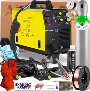 Svářečka Svářečka MAGNUM MIG MAG 170W 230V 160A Měkké pájení MMA FLUX 2-kladková IGBT