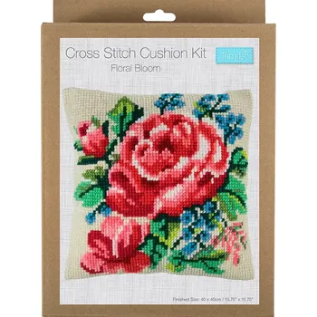 Vyšívací vzor Sada na vyšívání Polštář GCS56 Růže (Cross Stitch Kit Printed Cushion Floral Bloom)
