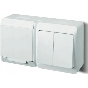 Elektrická zásuvka Jednoduchá zásuvka s uzemněním + spínač lustru bílý HERMES