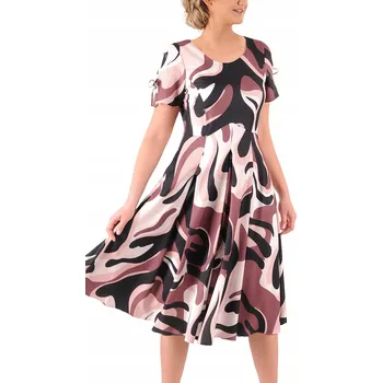 Dámské šaty Koktejlové šaty Carla Moreno do poloviny lýtek, velikost 50