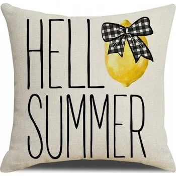 Polštář POVLEČENÍ NA POLŠTÁŘ 45X45 CM CITRONOVÉ HELLO SUMMER DEKORAČNÍ POVLAČEK L