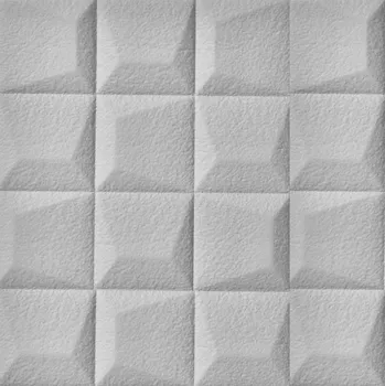 Obraz HCS deco 3D samolepicí stěnové čtverce šedé kostky koženka