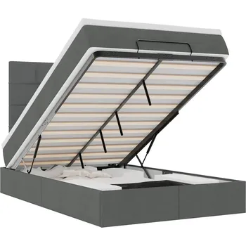 Matrace Otoman s matrací 193x120x118/128 cm, tmavě šedá, matrace 120x190x20 cm,