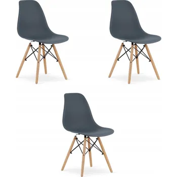 Jídelní židle Židle Leobert plast šedá 3 ks