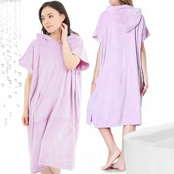 OSUŠKA PONČO S S KAPUCÍ KOUPACÍ PRO DOSPĚLÉ PRO MORSY FIALOVÁ