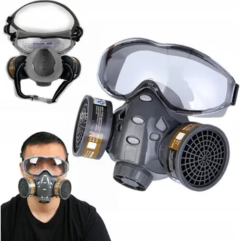 Plynová maska PLYNOVÁ POLOMASKA PROTI PESTICIDŮM NA POSTŘIK + BRÝLE