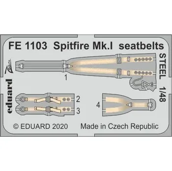Plastikový model Eduard 1/48 Spitfire Mk.I seatbelts STEEL (AIRFIX)