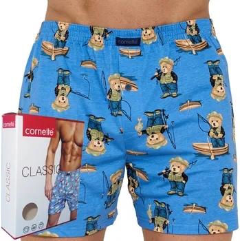 Boxerky Pánské boxerky Cornette Classic 001/188 vel. XL (50) bavlněné, medvídek rybář