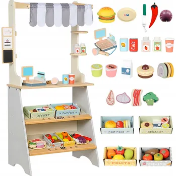 Obraz Dřevěný prodejní stánek NiceKids béžový 95,5x29,5x45 cm