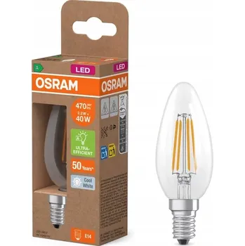 Žárovka LED žárovka B35 E14 2,2W (ekvivalent 40W) 470lm 4000K FILAMENT 214lm/W Třída A OSRAM
