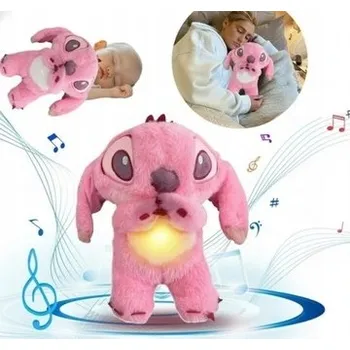 plyšák Modrý dýchající medvídek Šumílek Stitch plyšová hračka uklidňující, hýbe ušima