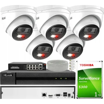 Bezpečnostní kamera Venkovní monitorovací systém s 5 IP PoE kamerami 4Mpx Hilook IPCAM-T4-30DL + NVR 1TB