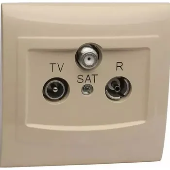 Elektrická zásuvka Anténní zásuvka nástěnná Polmark béžová