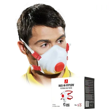 Plynová maska Reis MAS M FFP3DV Protiprachová polomaska s ventilem 10 ks