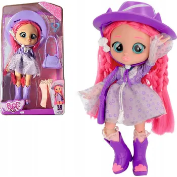 Panenka CRY BABIES BFF MÓDNÍ PANENKA KATIE 20 cm - TEENAGERKA S RŮŽOVÝMI VLASY - SÉRIE 4 + DOPLŇKY