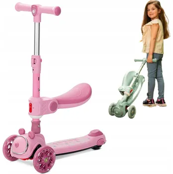 Koloběžka Tříkolová dětská balanční koloběžka se svítícími kolečky a melodiemi