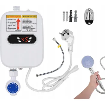 Bojler ELEKTRICKÝ PRŮTOKOVÝ OHŘÍVAČ VODY DO SPRCHY 3000W SADA