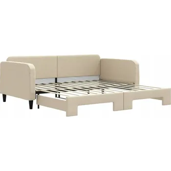 Pohovka Rozkládací lehátko/pohovka krémová 223x110x75 cm, 223x212,5x75 cm