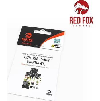 Plastikový model Curtiss&nbsp;P-40B&nbsp;Warhawk&nbsp;(for&nbsp;Airfix&nbsp;kit) - Red Fox Studio RFSQS-48048