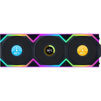 PC ventilátor Lian Li UNI FAN SL Wireless LCD 120 Reverse Blade 3 kusy, černá (12RSLLCD1W3B)