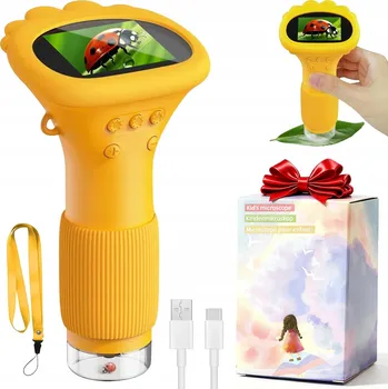 DIGITÁLNÍ MIKROSKOP LED OPTICKÝ S KAMEROU HD A ZOOMEM PRO DĚTI