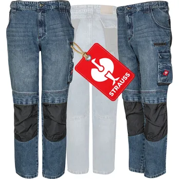 Pracovní obuv Dlouhé pracovní kalhoty Engelbert Strauss Denim Motion vel. 52