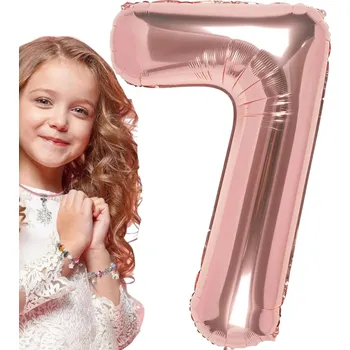 Balónek FÓLIOVÝ BALÓN ČÍSLICE 7 RŮŽOVÝ NAROZENINY 100cm