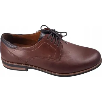 Pánské polobotky Pánské kožené polobotky LM-533 hnědé, velikost vel.