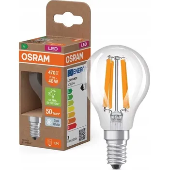 Žárovka LED žárovka P45 E14 2,2W (ekvivalent 40W) 470lm 4000K FILAMENT 214lm/W Třída A OSRAM