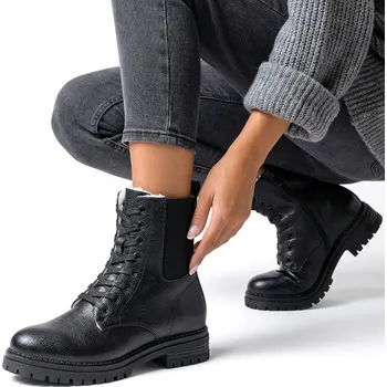 Dámské kozačky Wojtyłko dámské kotníkové boty s plochým podpatkem velikost 39