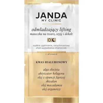 Pleťová maska JANDA My Clinic liftingová maska na obličej, krk a dekolt s kyselinou hyaluronovou 8 ml