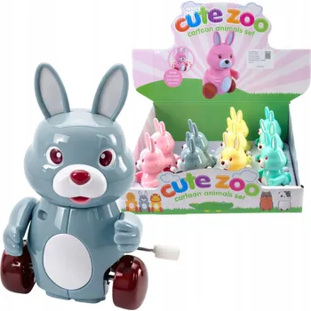 Hračka pro nejmenší NAKRĚCOVACÍ KRÁLÍČEK ZAJÍČEK KRÁLÍK HRAČKA BAREVNÁ SENZORICKÁ 6,5CM