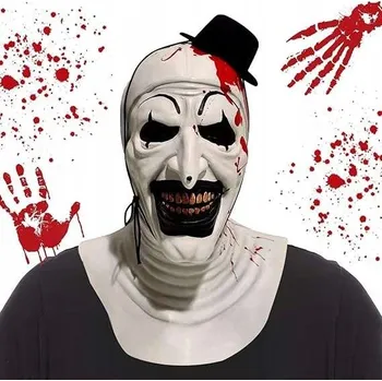 Karnevalový kostým Latexová maska - bílý klaun