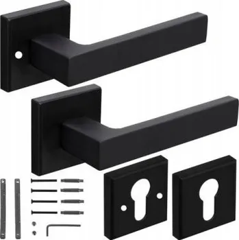 Dveřní kování Klíč dveřní klika na štítku sada rozeta komplet loft černá
