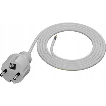 elektrický kabel Připojovací kabel 2m s rovnou zástrčkou 250V 16A 3x1 mm2 IP44 H05VV-F