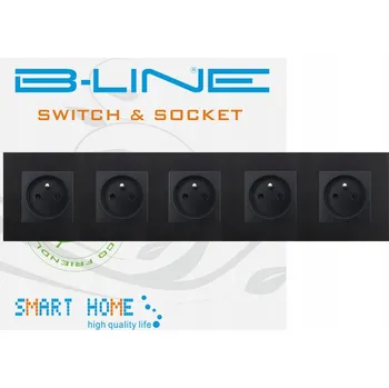Elektrická zásuvka ELEKTRICKÁ ZÁSUVKA S KOLÍKEM PĚTINÁSOBNÁ B-LINE ZÁSUVKA PLASTOVÁ ČERNÁ X5