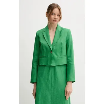 Dámské oblečení Plátěné sako United Colors of Benetton 2AGHDW037 zelená 77X, vel. 36