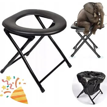 Obraz PŘENOSNÁ TOALETNÍ ŽIDLE PRO NEMOCNÉ A TĚHOTNÉ ŽENY ČERNÁ