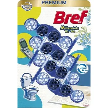WC čistič BREF BLUE ACTIV COLOR MILLENNIALS ZÁVĚSKA DO WC 4x50g