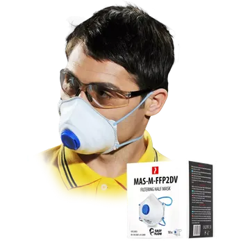 Plynová maska Reis MAS M FFP2DV Protiprachová polomaska s ventilem 10 ks