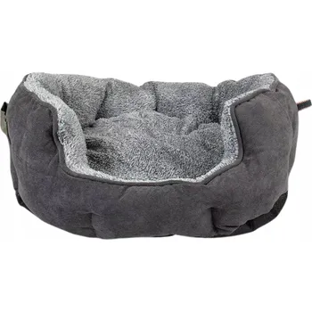 Pelíšek pro psa DUVO+ PELÍŠEK MĚKKÝ OVÁL "S" ŠEDÝ 41x38x20 cm
