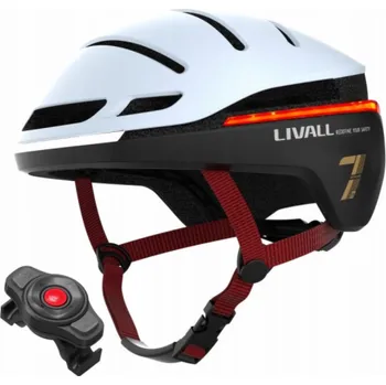 Cyklistická přilba Livall Silniční helma 52-55cm LED světla s pádovým senzorem SOS bílá