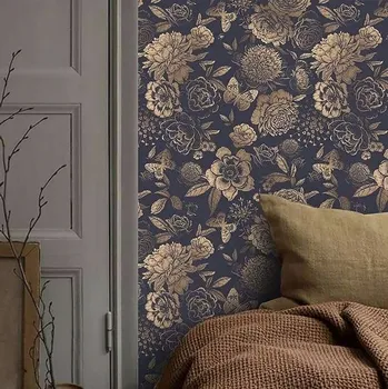 Tapeta Tapeta na zeď samolepicí Nábytková dýha Hnědé květy 40 cm 2,5 m